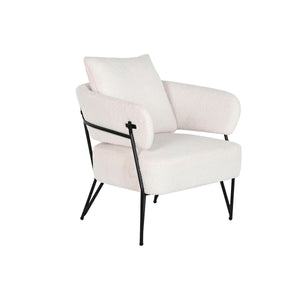 Armchair DKD Home Decor White Polyester Metal 70 x 67 x 86 cm-0