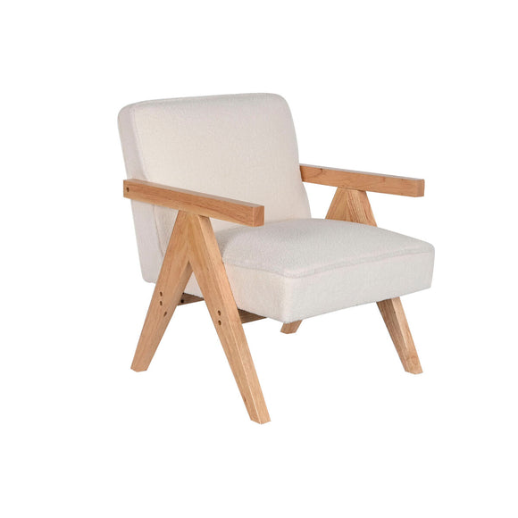 Armchair DKD Home Decor White Polyester Wood 64 x 66 x 79 cm-0