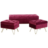 Bench DKD Home Decor 110 x 42 x 44 cm Metal Maroon-1