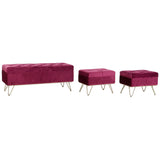 Bench DKD Home Decor 110 x 42 x 44 cm Metal Maroon-0