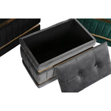 Bench DKD Home Decor Black Golden Green Dark grey MDF Wood 70 x 40 x 43 cm-2