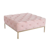 Bench DKD Home Decor Pink Golden Metal 100 x 100 x 45 cm-0