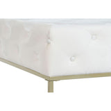 Bench DKD Home Decor White Golden Metal 100 x 100 x 45 cm-2