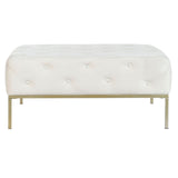 Bench DKD Home Decor White Golden Metal 100 x 100 x 45 cm-4