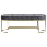 Bench DKD Home Decor Grey Golden Metal 120 x 40 x 45 cm-3