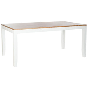 Dining Table DKD Home Decor White Brown Acacia Mango wood 200 x 100 x 80 cm-0