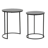 Set of 2 tables DKD Home Decor Black Metal Aluminium 46 x 46 x 58 cm-0