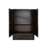 Cupboard DKD Home Decor 100 x 40 x 175 cm Black Metal Acacia-3