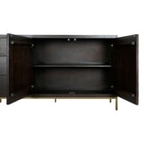 Sideboard DKD Home Decor Black Golden Dark brown 160 x 40 x 90 cm-2