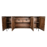 Sideboard DKD Home Decor Dark brown Dark grey Metal Mango wood 180 x 40 x 80 cm-2