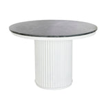 Dining Table DKD Home Decor White Black Copper Metal Marble 110 x 110 x 76 cm-0