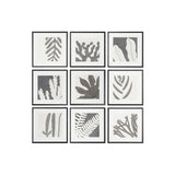 Painting DKD Home Decor 40 x 4 x 40 cm Leaf of a plant Urban (9Units)-0