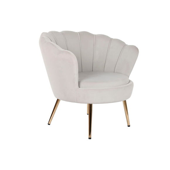 Armchair DKD Home Decor Cream Golden Velvet Metal 85 x 85 x 81 cm-0