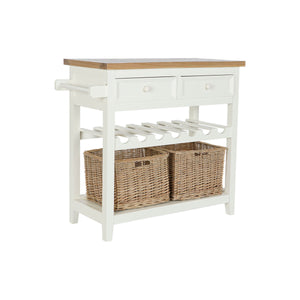 Console DKD Home Decor Beige wicker Paolownia wood 88 x 38 x 80 cm-0