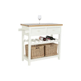 Console DKD Home Decor Beige wicker Paolownia wood 88 x 38 x 80 cm-1