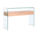 Console DKD Home Decor Transparent Light brown Crystal MDF Wood 120 x 35 x 80 cm-0