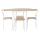 Table set with 4 chairs DKD Home Decor White Natural Metal MDF Wood 121 x 55 x 78 cm-5