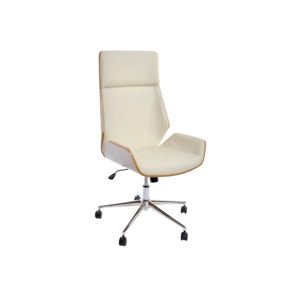 Office Chair DKD Home Decor Brown Cream Silver 60 x 65,5 x 118 cm-0