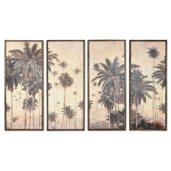 Set of 4 pictures DKD Home Decor Palms Colonial 200 x 4 x 120 cm-0