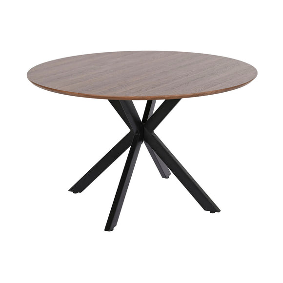 Dining Table Home ESPRIT Brown Black Iron MDF Wood 120 x 120 x 75 cm-0