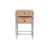 Set of 2 tables Home ESPRIT Brown Silver Natural Steel Mango wood 45,5 x 41 x 66,5 cm-2