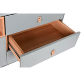 Chest of drawers Home ESPRIT Blue Grey Natural polypropylene MDF Wood 120 x 40 x 75 cm-5