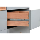 Chest of drawers Home ESPRIT Blue Grey Natural polypropylene MDF Wood 120 x 40 x 75 cm-4
