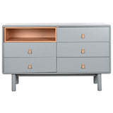 Chest of drawers Home ESPRIT Blue Grey Natural polypropylene MDF Wood 120 x 40 x 75 cm-2