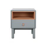 Nightstand Home ESPRIT Blue Grey Natural MDF Wood 48 x 40 x 55 cm-2