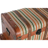 Set of Chests Home ESPRIT Brown Multicolour Wood Canvas Colonial 61 x 43 x 42,5 cm (3 Units)-3