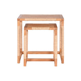 Set of 2 tables Home ESPRIT Natural Rope Fir 58 x 38 x 60 cm-1