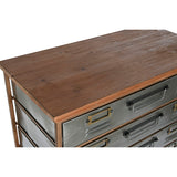 Chest of drawers Home ESPRIT Brown Grey Silver Natural Metal Fir Loft 66 x 33,5 x 121 cm-6