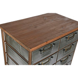 Chest of drawers Home ESPRIT Brown Grey Silver Natural Metal Fir Loft 53,5 x 33,5 x 120,5 cm-6