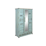 Cupboard Home ESPRIT Turquoise Sky blue 112 x 46 x 174 cm-0