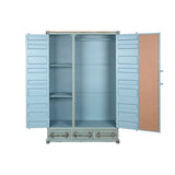 Cupboard Home ESPRIT Turquoise Sky blue 112 x 46 x 174 cm-7