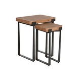 Set of 2 tables Home ESPRIT Brown Black 50 x 38 x 62 cm-2