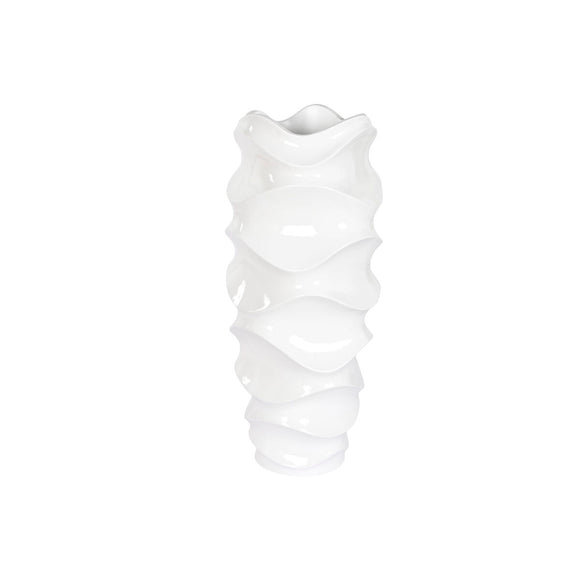 Planter Home ESPRIT White Fibreglass Waves 44 x 44 x 101 cm-0