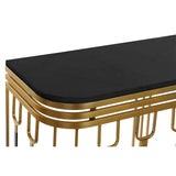 Console Home ESPRIT Black Golden Metal Marble 120 x 40 x 84 cm-2