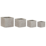 Set of Planters Home ESPRIT Beige Fibreglass Magnesium 44,5 x 44,5 x 42,5 cm (4 Units)-0