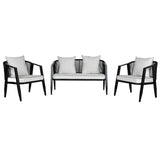 Table Set with 3 Armchairs Home ESPRIT Black Crystal Steel 123 x 66 x 72 cm-3