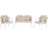 Table Set with 3 Armchairs Home ESPRIT White Steel 123 x 66 x 72 cm-2