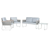Table Set with 3 Armchairs Home ESPRIT Grey Steel Polycarbonate 128 x 69 x 79 cm-3