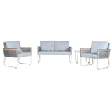 Table Set with 3 Armchairs Home ESPRIT Grey Steel Polycarbonate 128 x 69 x 79 cm-1
