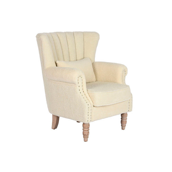 Armchair Home ESPRIT White Natural Rubber wood 73 X 65 X 87 cm-0