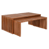 Set of 2 tables Home ESPRIT Natural Teak 116 x 60 x 46 cm-2