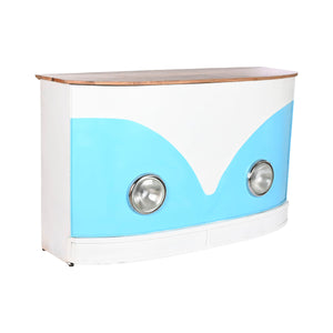 Occasional Furniture Home ESPRIT White Brown Turquoise Crystal Iron Mango wood 157 x 52 x 90 cm-0