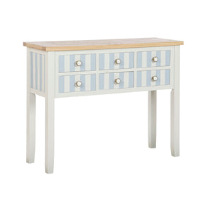 Console Home ESPRIT Blue White Paolownia wood 103 x 35 x 80 cm-0