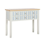Console Home ESPRIT Blue White Paolownia wood 103 x 35 x 80 cm-0