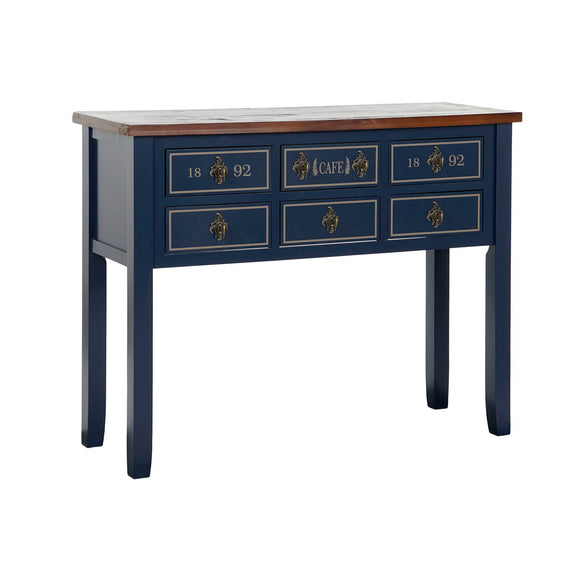Console Home ESPRIT Brown Navy Blue Paolownia wood 103 x 35 x 80 cm-0