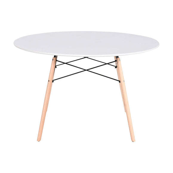 Dining Table Home ESPRIT White Black Natural Birch MDF Wood 120 x 120 x 74 cm-0